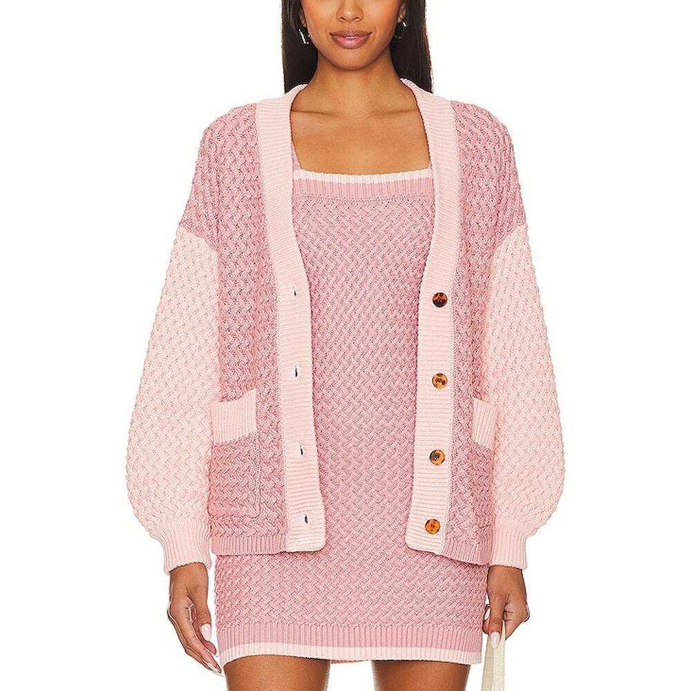 Sancia 'Frida' Pink Viscose Cardigan Size L